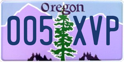 OR license plate 005XVP