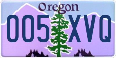 OR license plate 005XVQ