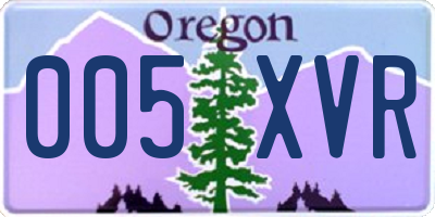 OR license plate 005XVR