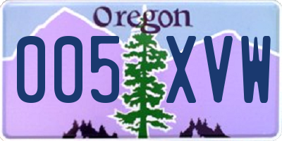 OR license plate 005XVW