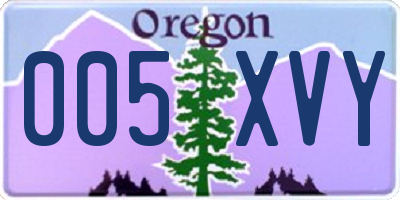 OR license plate 005XVY