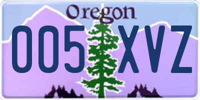 OR license plate 005XVZ