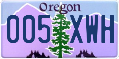 OR license plate 005XWH