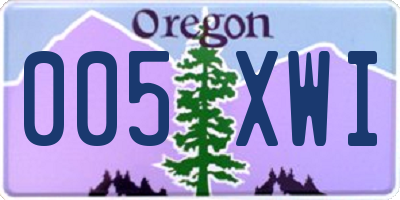 OR license plate 005XWI