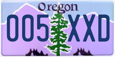 OR license plate 005XXD