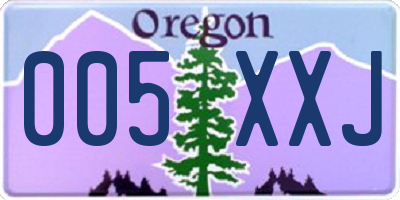 OR license plate 005XXJ