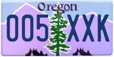 OR license plate 005XXK