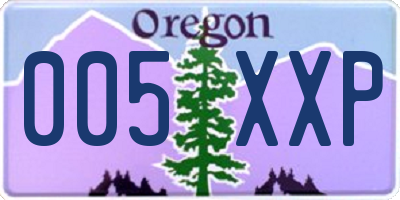 OR license plate 005XXP