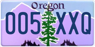 OR license plate 005XXQ