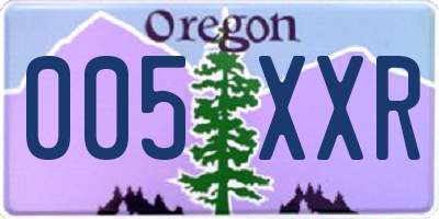 OR license plate 005XXR