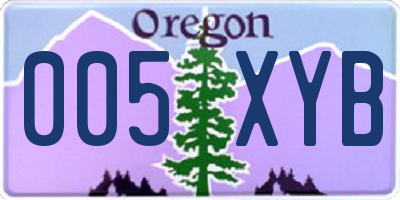 OR license plate 005XYB