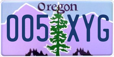 OR license plate 005XYG