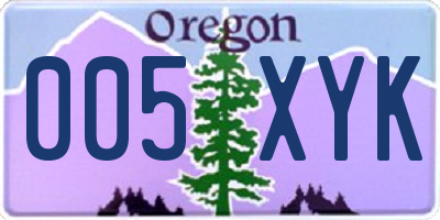 OR license plate 005XYK