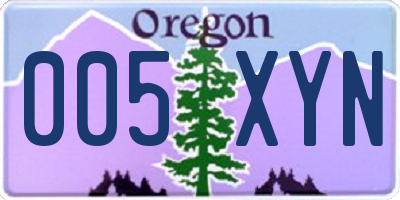 OR license plate 005XYN