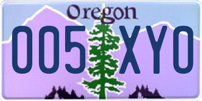 OR license plate 005XYO