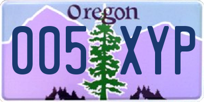 OR license plate 005XYP