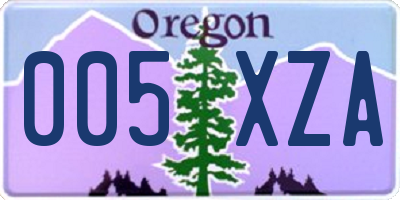 OR license plate 005XZA