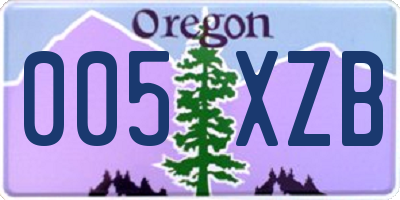 OR license plate 005XZB