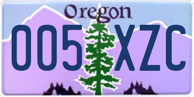 OR license plate 005XZC
