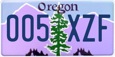 OR license plate 005XZF