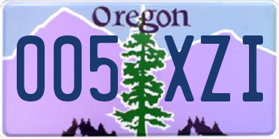 OR license plate 005XZI
