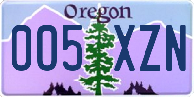 OR license plate 005XZN