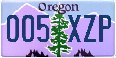 OR license plate 005XZP