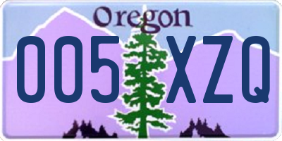 OR license plate 005XZQ