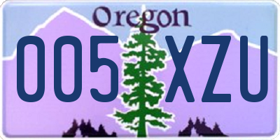 OR license plate 005XZU