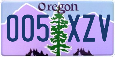OR license plate 005XZV