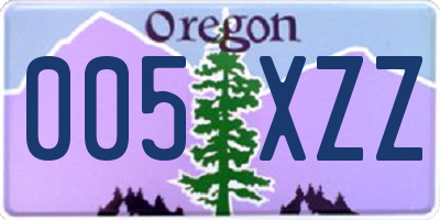 OR license plate 005XZZ