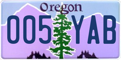 OR license plate 005YAB