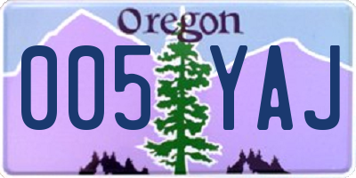 OR license plate 005YAJ
