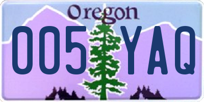 OR license plate 005YAQ