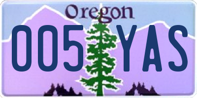 OR license plate 005YAS