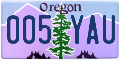 OR license plate 005YAU