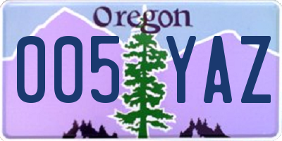 OR license plate 005YAZ