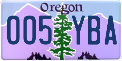 OR license plate 005YBA