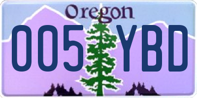 OR license plate 005YBD