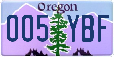 OR license plate 005YBF