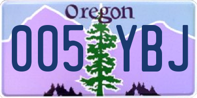 OR license plate 005YBJ