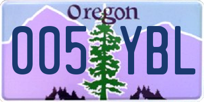 OR license plate 005YBL