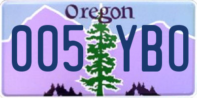 OR license plate 005YBO
