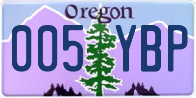 OR license plate 005YBP
