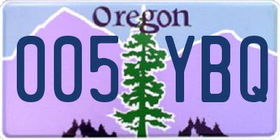 OR license plate 005YBQ