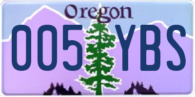 OR license plate 005YBS