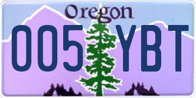 OR license plate 005YBT