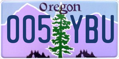OR license plate 005YBU