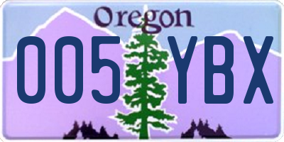 OR license plate 005YBX