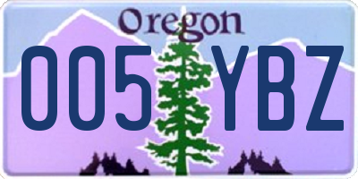 OR license plate 005YBZ